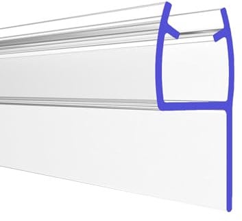 PRIOstahl Duschdichtung Dichtung mit Gummilippe Dichtungsprofil - 1 x Transparente Duschtürdichtung für Glasstärke: 6 mm Länge: 2 Meter Wasserabweiser für Duschtüren Glastüren Duschwand Bad