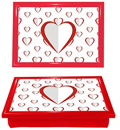 HOMION Lap Tray Big Heart Design Bean Bag Base LapTray cushioned Breakfast Bed tray Lovely gift
