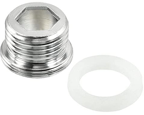 PATIKIL M24*1.0 Maschio G1/2 Maschio Filetto Rubinetto Adattatore, Cromato Aeratore Dritto Connettore per Giardino Tubo flessibile Acqua Filtro Tubo, Argento