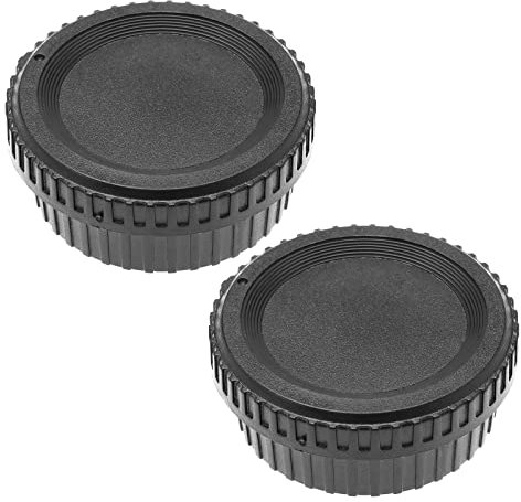 ECSiNG 2 Sets Front Body Cap Hinten Objektivdeckel Ersatz Kompatibel mit Nikon D7500 D7200 D7100 D7000 D5600 D5300 D5200 D5100 Kamerazubehör Schwarz