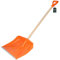 KOTARBAU® Schneeschaufel Schneeschieber 45cm mit Holzstiel Verstärkt Kunststoff Schild mit Metallbeschlag mit Ergonomischem Griff Orange 136 cm