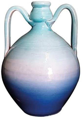 Anfora Celeste e Blu in Ceramica di Vietri dipinta a mano altezza cm 25