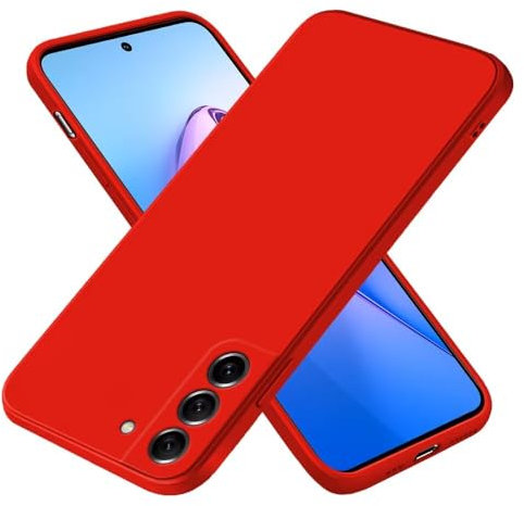 EASSGU Funda para Samsung Galaxy S21 FE / S21 FE 2023 (6.4 Inches), Carcasa de Silicona Suave de TPU - Rojo Chino