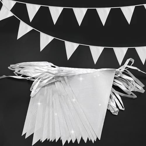 ADQUATOR Wimpelkette, Polyester, wiederverwendbar, dreieckig, für Innen- und Außenbereich, Party-Dekoration, 20 m, 52 Stück