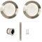 Yale Lot de 2 Poignées cuvettes Rondes encastrables pour Porte coulissante - Ø intérieur 48 mm - Acier Finition nickelé brossé - Convient pour Portes en Bois - Inclus Tire-Doigt, Cache mortaise, vis