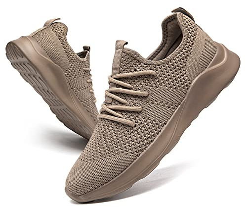 CAIQDM Damen Turnschuhe Sneaker Schuhe Sportschuhe Laufschuhe Tennisschuhe Outdoor Running Damen Walkingschuhe Straßenlaufschuhe rutschfest Atmungsaktiv Leichtgewichts Braun 41