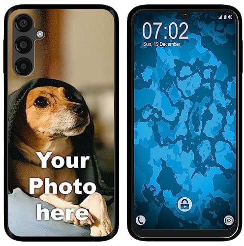 PhoneNatic personalisierte Handyhülle für Galaxy A34 5G in Schwarz Custom Case zum selbst gestalten mit eigenem Foto Bild Text individuell