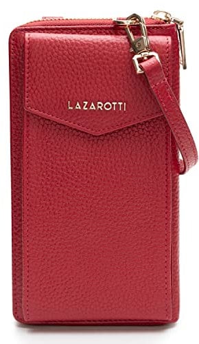 Lazarotti Bologna XL Leder Damen-Geldbörse & Handytasche (2-in-1) | 16 Kartenfächer | zum Umhängen mit RFID-Schutz 11 x 3,5 x 19 cm