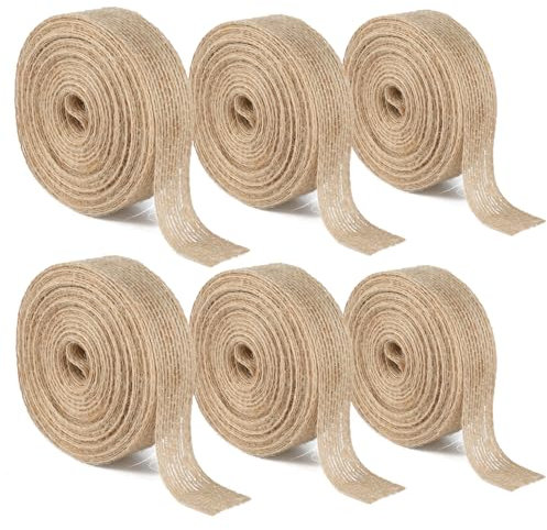 KINGLAKE Juteband Rolle 2cm Fein, 60M Juteband Jahrgang, Sackleinen Band Natür, Dekoband Jute Für DIY Handwerk Verpackung, Geschenk, Hochzeit, Weihnachten, Esstisch, Blumenstrauß Dekoration