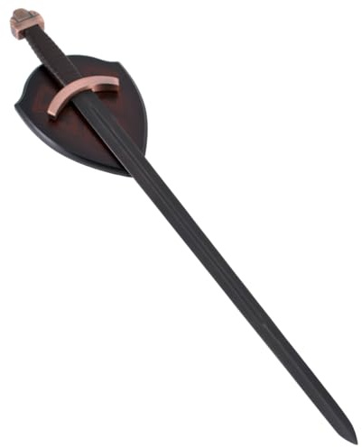 Lagertha Vikings Schwert - Wikinger Kampfschwert - Vikinger Deko Langschwert mit Wandhalterung aus Holz, Schildmaid, Metall Holz - Filmschwert