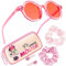 Disney Occhiali da Sole Bambina Protezione UV con Borsette e Accessori Capelli Set - Regalo per Ragazze (Rosa Minnie)