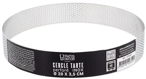 Cercle à tarte perforé inox H 3,5 cm Ø 20 cm