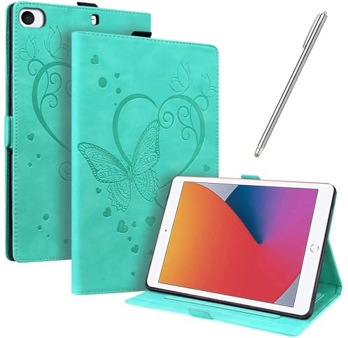 JayModCase Funda para iPad Mini 5/Mini 4/Mini 3/Mini 2, PU Protectora Carcasa con Función de Soporte, Ángulo de Pie Ajustable Función de Auto-Sueño/Estela (Verde)