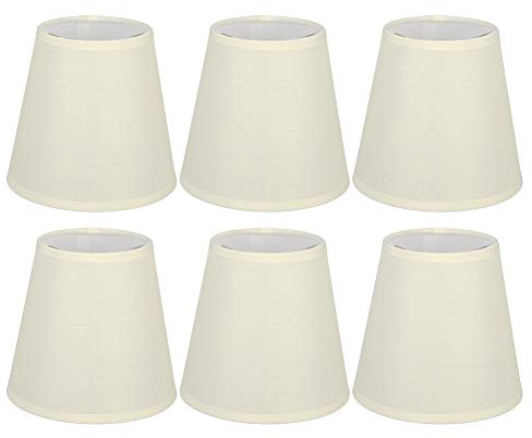 Ejoyous Small Lamp Shades for Chandelier, 6 pcs Clip on Lampshades Tapered Lampshade Bell for Candle Little Upright Pendant Light Shade, for E14 Crystal Chandelier Wall Lamp Ceiling Light