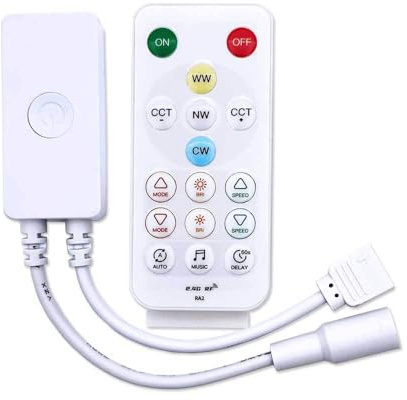 Vrabocry SP642E PWM CCT 2.4G Bluetooth LED Controller mit COB CCT Tunable DC5V/DC12V/DC24V Arbeit mit 2.4G RF Remote/APP Kontrol Musik Modus