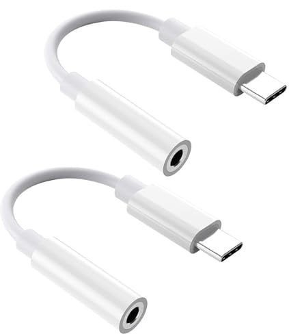 USB C to 3.5mm Jack,2pcs Type C Headphone Aux Digital Audio Earphone Adaptor Audio Dongle Converter for iPhone 15/15 Pro/Pro Max/Plus,MacBook,Note,Earphones & Speakers,And more Type C Devices