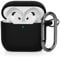 AOTUAO Kompatibel mit AirPods 4 Hülle Case, Weiches Silikon Stoßfeste Schutzhülle für AirPods 4. Generation (2024) (USB-C) Case Cover mit Karabiner, Front-LED Sichtbar, Schwarz