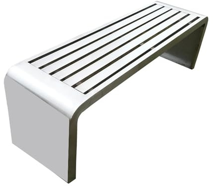 Gartenbank Wetterfest Ohne Lehne Edelstahlmaterial für 2 Bis 3 Personen, Gartenmöbel Bank für Balkon, Terrasse & Garten(120 * 40 * 45cm)