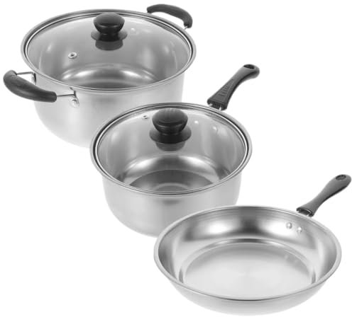 Olla for cocinar de acero inoxidable de gran capacidad Olla for hervir de acero inoxidable Olla for hacer sopa con tapa Cacerola for sopa Olla for cazuela Adecuada for sopas, gachas y otras delicias