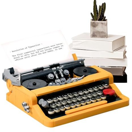 Schreibmaschine Bausteine - Klassische Retro Schreibmaschine Modell, Bausteine Set, Geschenk für Erwachsene, Teenager, Sammlermodell zum Bauen, Geschenk