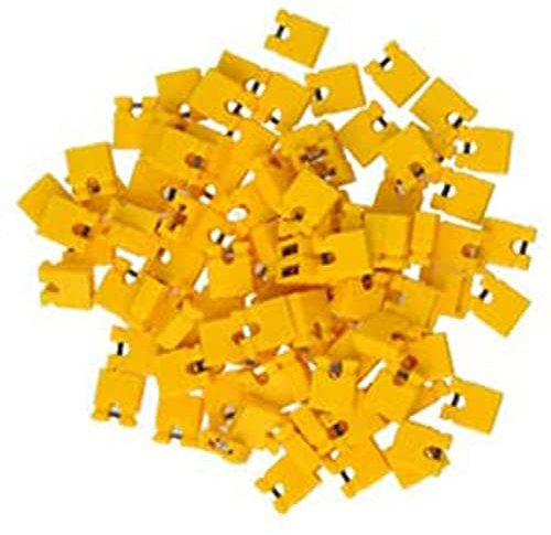 Qerwsdty 100 StüCke 2.54MM Jumper Cap Offen Typ Kurz Schluss Kappe Kurz Schluss Block Kurz Schluss Kappe Buchse Stift Leiste Anschluss Block,Gelb