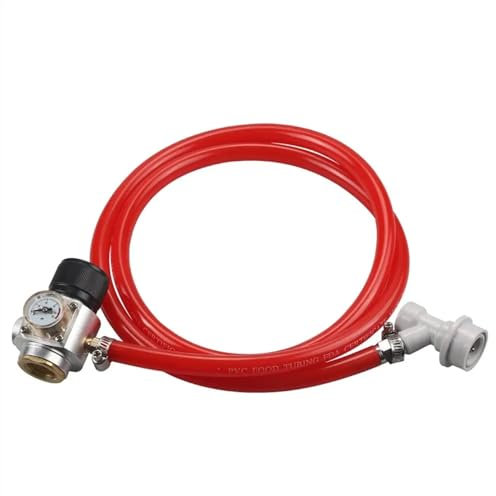 ATUMY Heimbrau-Sets Druckminderer CO2-Mini-Gasregler Tr21.4 Inklusive roter Gasleitungsbaugruppe, Kugelverschluss-Gastrennung für Sodatank-Fass-Spender