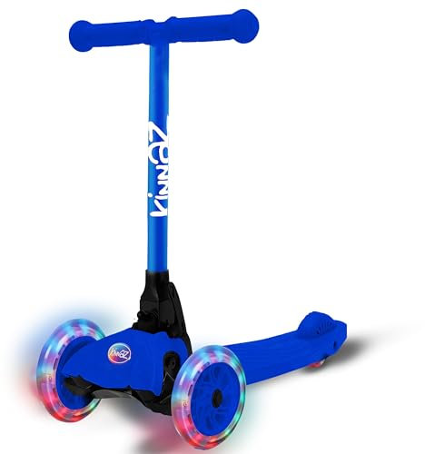 kinnaz ONE, Premium Roller Kinder 3 Jahre, faltbar, 5 Höhen, LED Räder, Ersatzteilservice, verbesserte Griffe und Bremse, UVM Kinderroller ab 2 3 4 5 Jahre, Scooter von Deutscher Händler