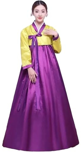 Costumes anciennes de mode coréenne Femmes Hanbok Robe traditionnelle Party Asian Palace Cosplay Performance Vêtements(D,S)