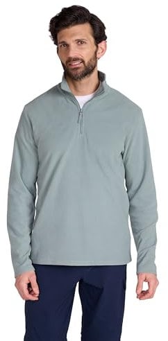 Mountain Warehouse Camber II Mens Half-Zip Fleece - Lightweight & Quick Dry Microfleece - Autumn, Winter, Outdoors Pale Green M