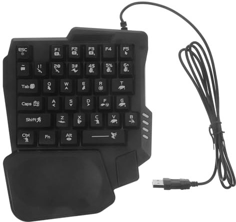 DIYEAH Teclado de 35 Teclas Teclado para Juegos k1 3 con Cable mecanico para computadora condujo táctil Llave Negro pequeño Mini para Juegos Black