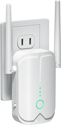 WiFi Extender, WiFi Signal Booster Up to 9000sq.ft and 55 Devices, WiFi Range Extender, Wireless Internet Repeater, Long Range Amplifier with Ethernet Port, 1-Key Setup, Access Point, Alexa Compatible