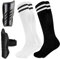 SHOWHEEL 2 Paar Stutzen Kinder Fußball mit Schienbeinschoner Kinder Fussball Lange Fußball Socken 5-12 Jahren,Fußballstutzen kinder Sport Mädchen Jungen Fußballtraining