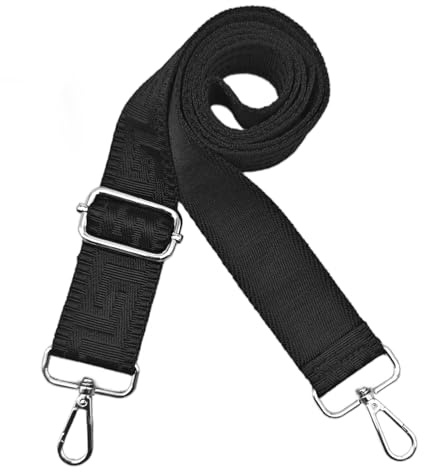 Hibate Taschengurt 3.8cm Breit Taschengurte zum Wechseln Taschenband Schulterriemen Schultergurt für Taschen Trageriemen Taschenriemen Handtaschen Gurt - Schwarz