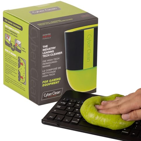 Cyber Clean Gaming Reinigungsmasse 160g - Tastaturreiniger, Staubentferner, Reinigungsknete für Gaming Gear, Keyboards, Controller, Lenkräder und Konsolen