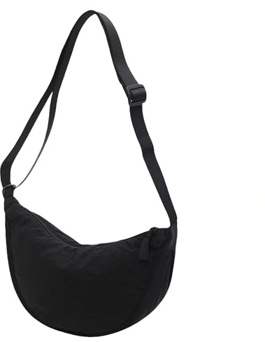 YUESIKJ Damen Halbmond Crossbody Umhängetasche, Beige, Grau, Burgunderrot, Orange, Olivgrün, Zitronengelb, Schwarz, Altblau, Hobo Halfmoon Bag, für Reisen & Alltag