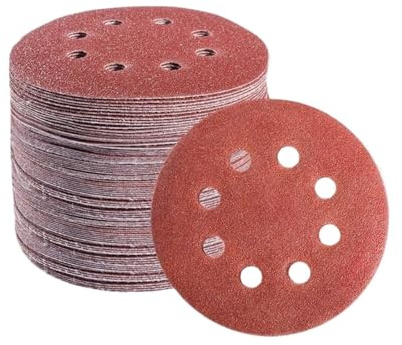 Sanding Belts 20Pcs 5 Inch 125mm Round Sandpaper 8 Hole Sanding Discs Hook & Loop Grit 40-2000(60)