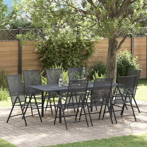 KKHOMEI Gartenmöbel Set 8 Stühle mit Ausziehbarer Tisch Essgruppe 8 Personen Garten Sitzgruppe Terrassenmöbel Außen Gartentisch mit Stühlen Set Sitzgruppe Outdoor