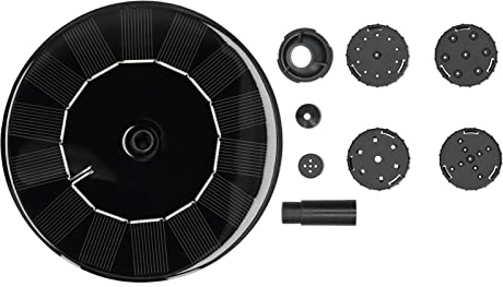 Fontaines solaires Pompe de Fontaine à énergie Solaire Fontaine d'eau Flottante Automatique pour Bains d'oiseaux étangs Jardins extérieurs Plastique d'ingénierie 130 mm 5,1 Pouces