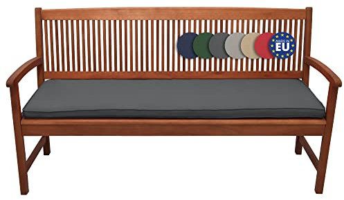 Beautissu Loft BK Auflage Bankkissen 120x48x5 cm Sitzkissen für Gartenbank Polster Auflage Gartenmöbel Polsterauflage mit Oeko-Tex Zertifikat - Kissen Graphitgrau