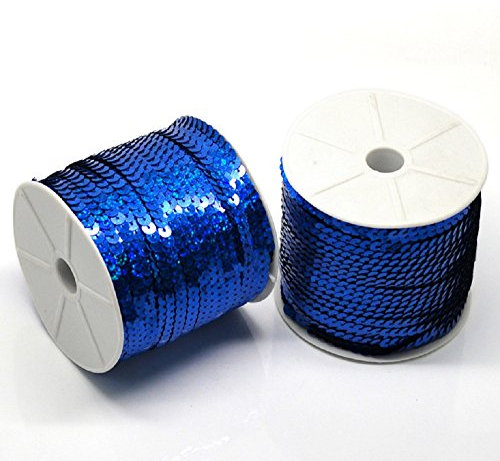 5 m Paillettenband 6 mm Holo oder AB-Farben (0,51€ je Meter) (Dunkelblau)