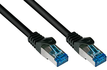 Good Connections® SmartFLEX Cat.6A Patchkabel - 5 m - Hochflexibles kurzes 10-GIGABIT PREMIUM-Ethernetkabel KUPFERLEITER / CU - Rastnasenschutz - S/FTP PiMF - halogenfrei (LSZH) - 500MHz - SCHWARZ, 8060-SF050S