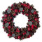 Türkranz rund mit Zapfen Beeren Äpfel und Goldglitzer ø 34 cm - Herbst - Winter H26A