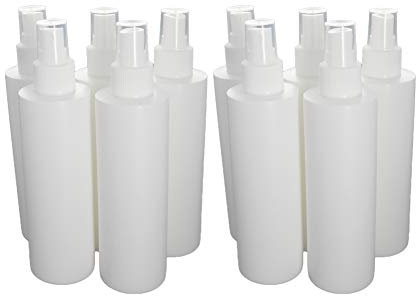 Othmro Fine Mist Spray Bottle, 200ml Plastic Spray White Bottles Atomizer Pump and Refillable 10pcs