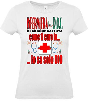 Mr. Gadgets T-Shirt Mestieri - Infermiera con Scritta Simpatica (Taglia XL)