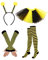 4-Piece Bee Costume Kit - Bee Bopper Antenna Headband, Tutu Skirt, Leg Warmers, Long Gloves for Halloween & Christmas Dress Up