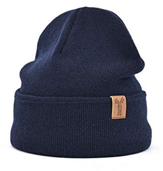 ELKLINE Strickmütze mit Kaschmir Beanie unifarben, Farbe:dunkelblau