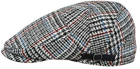 Sterkowski Derby Flatcap | Harris Tweed Schiebermütze für Herren und Frauen | schirmmützen für Herren Flatcap Herren Winter schiebermützen für männer Gatsby mütze Herren 57 cm Weiss/Schwarz