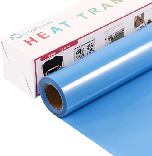 NANAPLUMS Plotterfolie Textil, 30.5cm×4m Flexfolie Plotter Textil, Bügelfolie für Textilien Transferfolie zum Aufbügeln für DIY T-Shirt, Stoffe(Himmelblau)