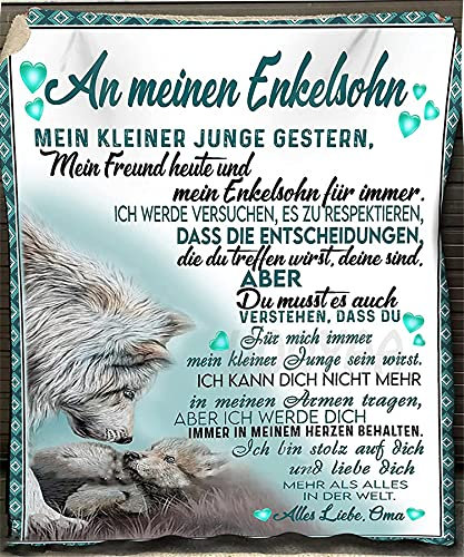 ACCZ Kuscheldecke Flauschige Personalisierte Decke Geschenke An Meine Enkel, Enkel Geschenke von Oma,Super Weiche Decke Flanell Mikrofaser Quilts Sofa,Geburtstag,Weihnachten…