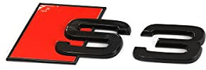 Audi 8Y0853735T94 Schriftzug S3 Tuning Exclusive Black Edition Aufkleber Emblem, schwarz/rot